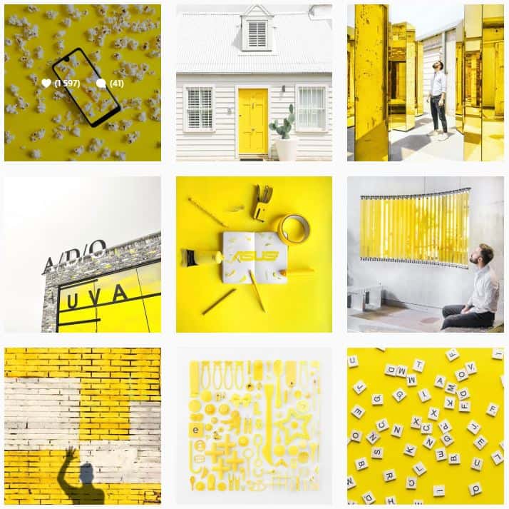 yellow Instagram feed